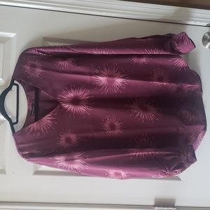 NWT Universal Standard Eva Long Sleeve Satin V neck Blouse Size XS